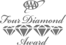 The image features the AAA Four Diamond Award logo, showcasing stylized text and four diamonds in a row below.